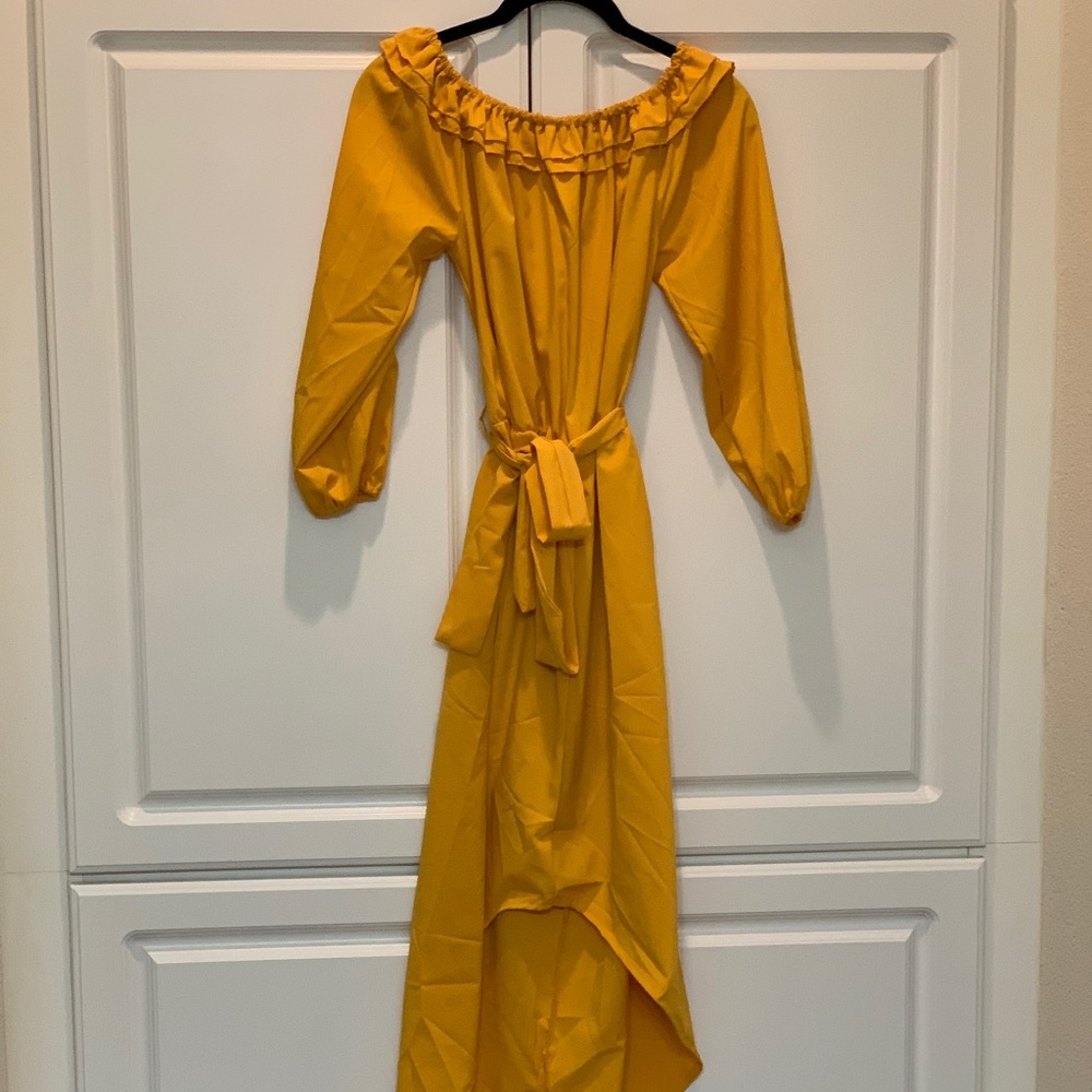 Yellow Off The Shoulder Dress